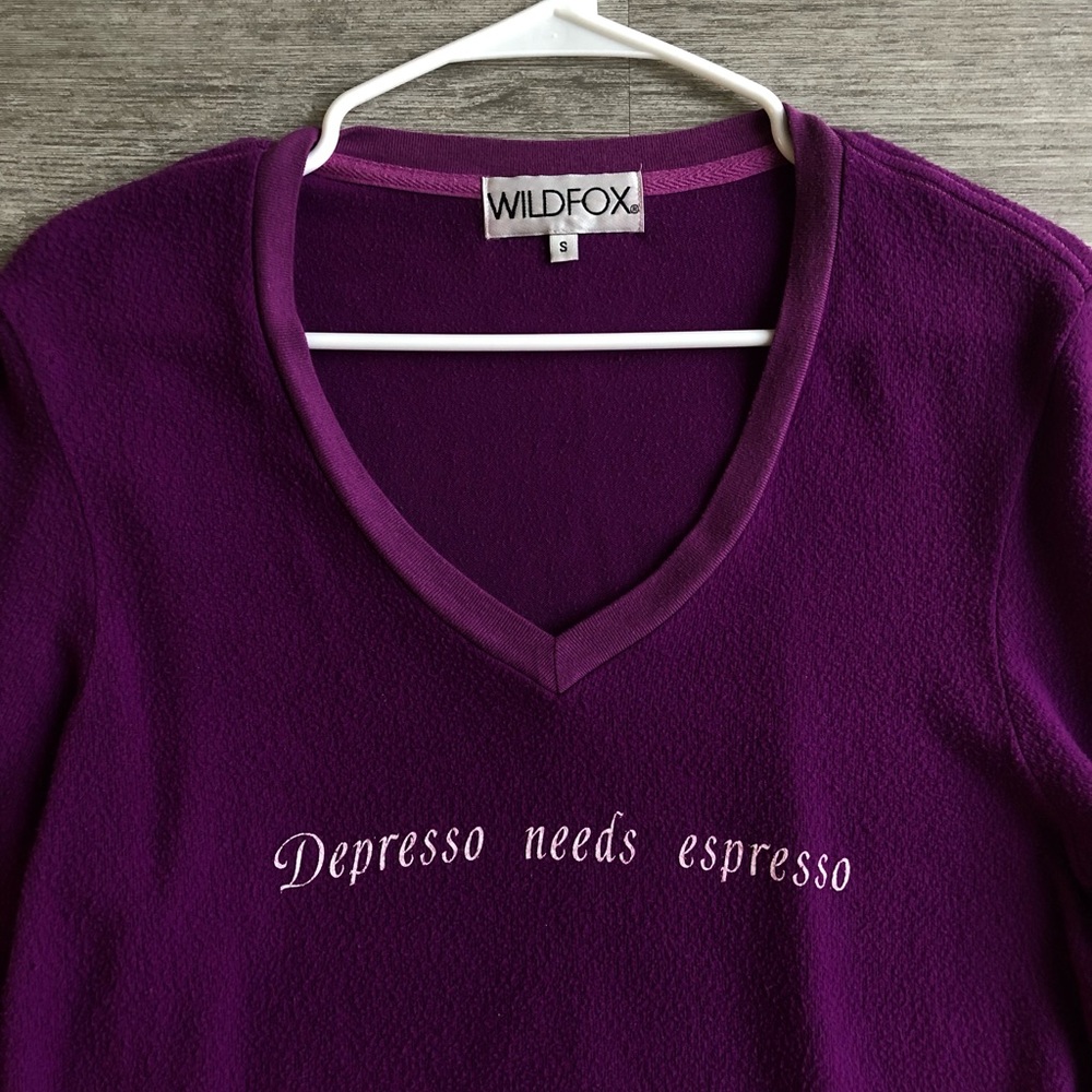 Wildfox “Depresso needs Espresso” Slouchy Jumper